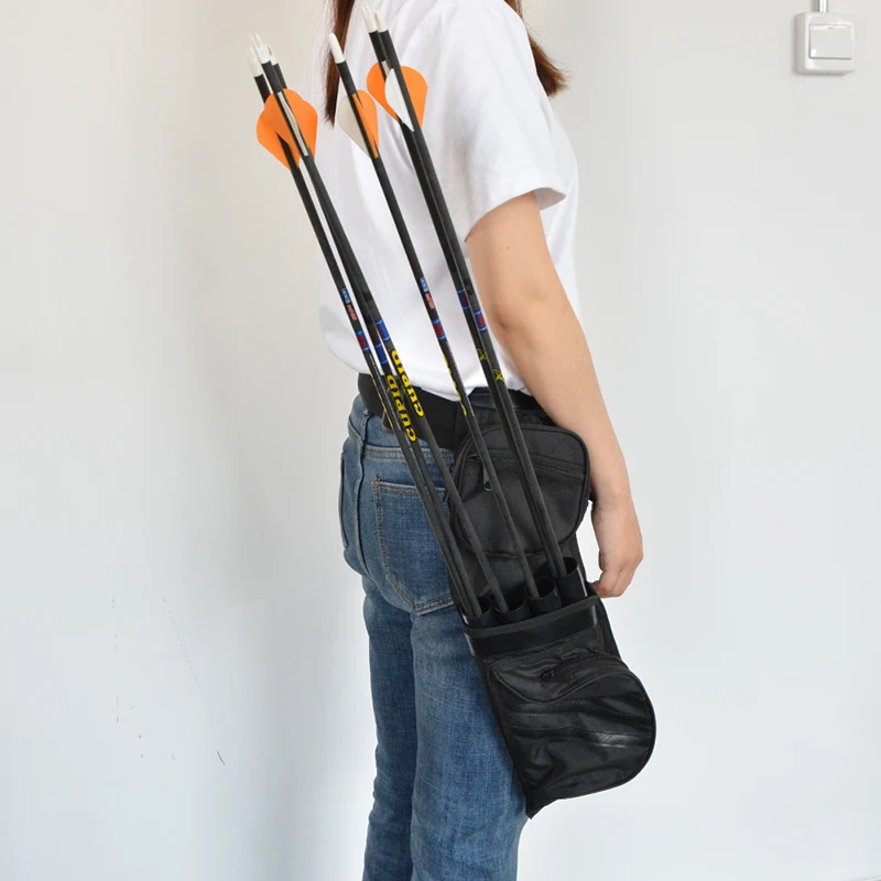 

1 pc Arrow Bag 42X15 cm Nylon Fibers Cloth Arrow Quiver 4 Point Single Shoulder Or Waist hang for Archery Hunting Shooting