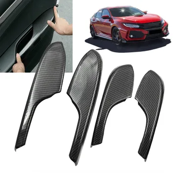 

4pcs/set Carbon Fiber Color Car Interior Door Armrest Panel Trim Cover For Honda Civic 2016-2020 Parts Accessories