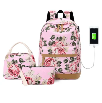 

Mode Nieuwe Eenhoorn Print Rugzak Waterafstotend Isolatie Paket 3 stk/set Rugzak Vakantiereizen Grote Capaciteit Student Zak