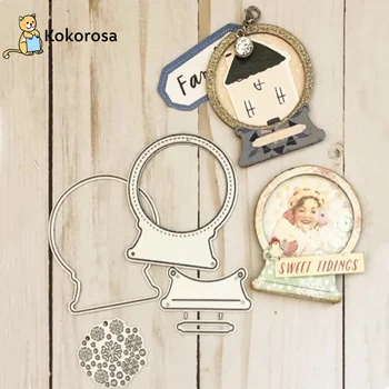 

Kokorosa Christmas Dies for Card Making Ball Snowflake Metal Cutting Dies Scrapbooking Craft Dies Stencil Die Cut