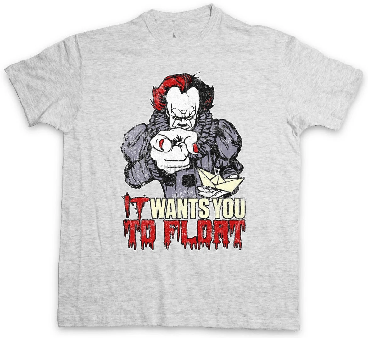 Он хотел бы чтобы вы футболка float фильм Забавный ужас клоун Pennywise Stephen IT худи с