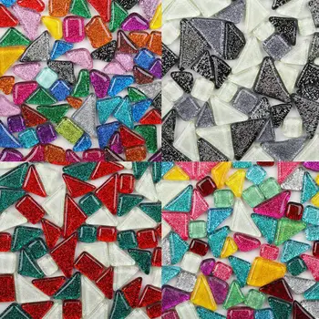 

500Pcs Irregular Mixed Color Glitter Mosaic Stones DIY Handmade Craft Home Decor Mosaic DIY handmade glitter crystal stone