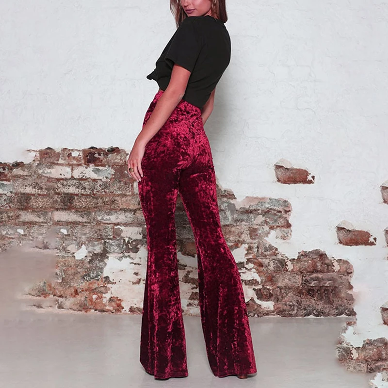 

Women Trouser Ladies Pants Party Summer Elastic Casual Dance Solid Palazzo