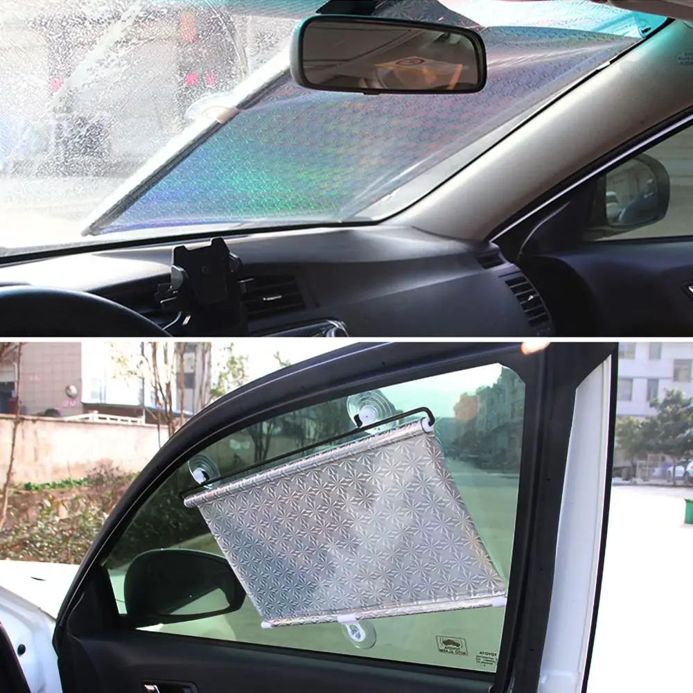 Car Automatic Retractable Sunshade Sun Block Shutter Side Window Block Sun Shade Car Telescopic Curtain Quick delivery