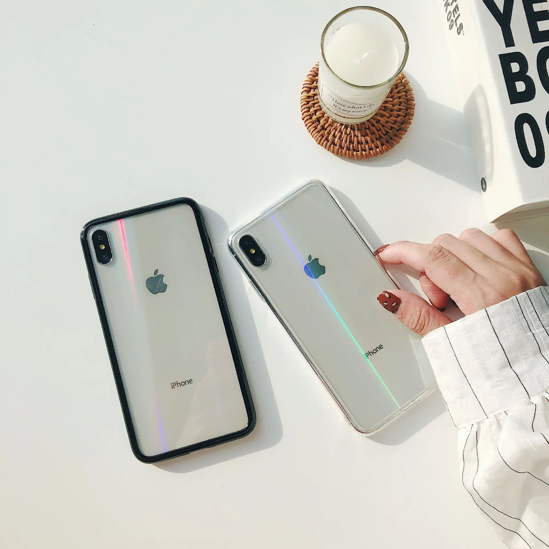 Cong плата прозрачный Аврора закаленное стекло чехол для iPhone X XR XS MAX 6 фотоаппаратов моментальной печати 7S 8S Plus для huawei P30 P30 Pro для samsung S10