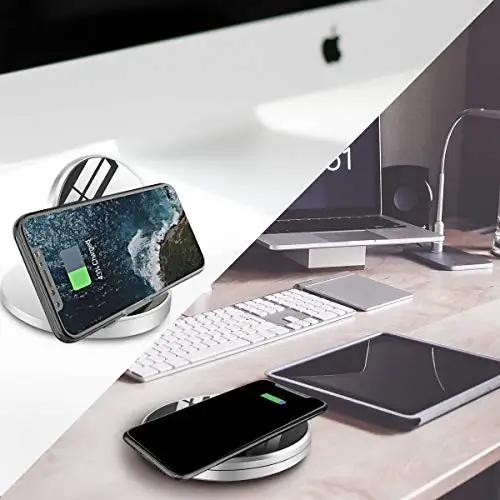 Wireless Charger Foldable Mirror Charging Pad Stand Holder 7.5W Compatible iPhone 10W Compatible QI(QC3.0 Adapter
