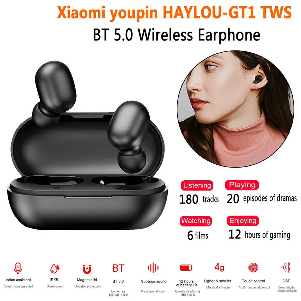 

Xiaomi GT1 Mini TWS Wireless Bluetooth 5.0 Earphones sports music earbud Airdots Headphone Noise Cancelling Gaming Headset