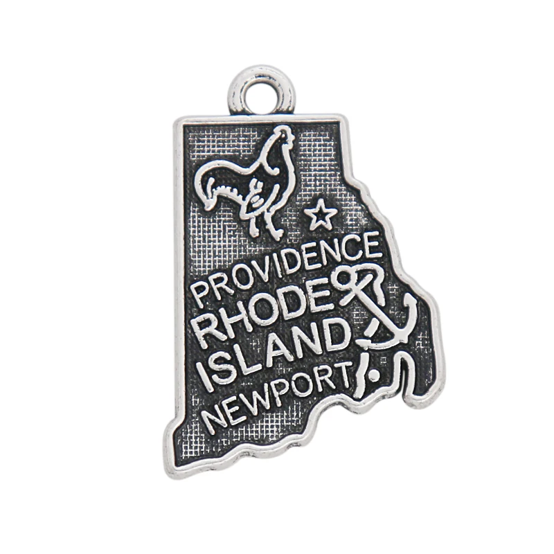 

HAEQIS New trendy American Providence City Map DIY pendant Charms State Of Rhode Island Map Jewelry Charms 17*25mm 50pcs