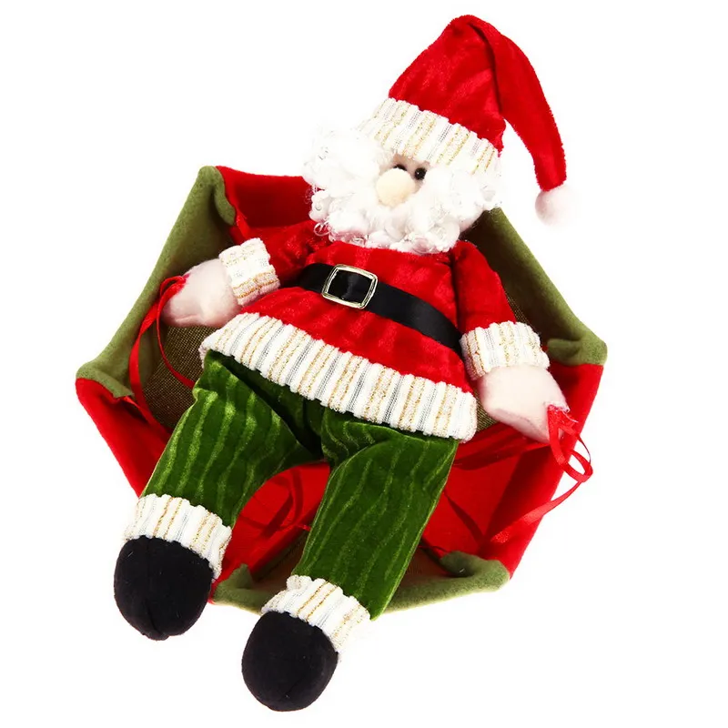 Green Santa 10pcChristmas дома потолочные украшения парашют 24 см Санта Клаус Smowman новогодний подвесной кулон рождественские украшения поставки - Color: Green Santa