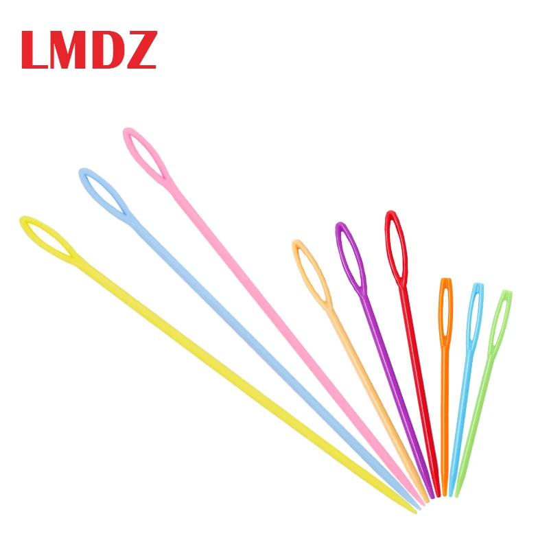

LMDZ 90/60/30Pcs Mix Size 7-15cm Children Colorful Plastic Needles Tapestry Binca Sewing Yarn Needle Plastic Needles For Kids