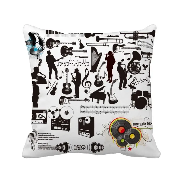 

Rock Music Festival Crazy Pattern Throw Pillow Square Cover