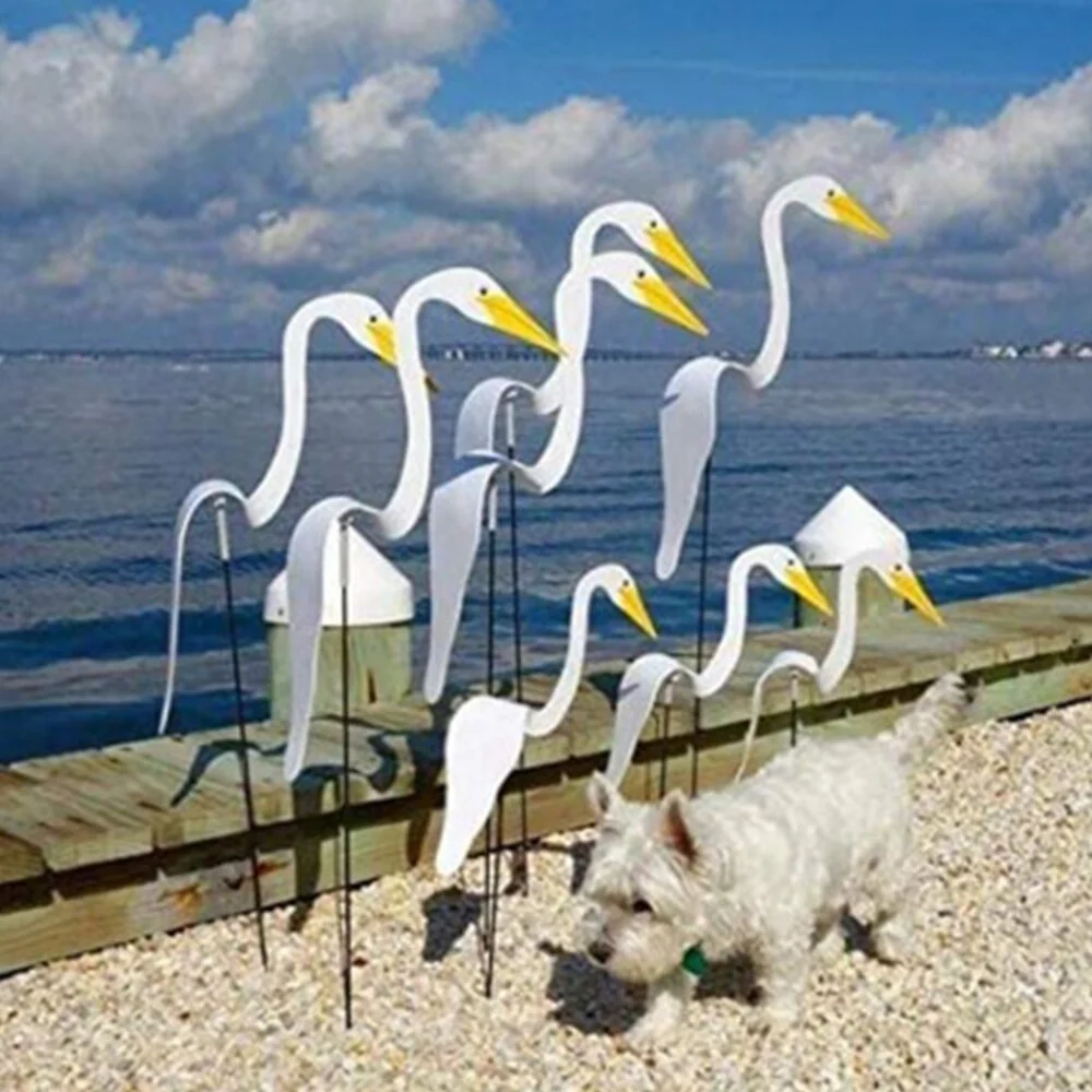 3D Garden Flamingo Decoration 40CM Colorful Swirl Birds Move With The Wind Creative Outdoor Yard Erected Furnishings Adornment garden art decor wind spinner animal sculpture decorations animal wind spinners