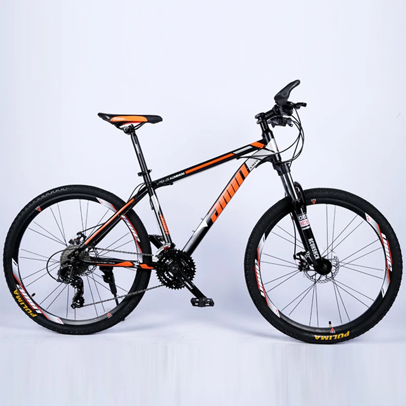 Bicicleta de montaña con freno de disco, amortiguador de 26 pulgadas,  cambio de velocidad, marco de acero de doble freno|Bicicleta| - AliExpress