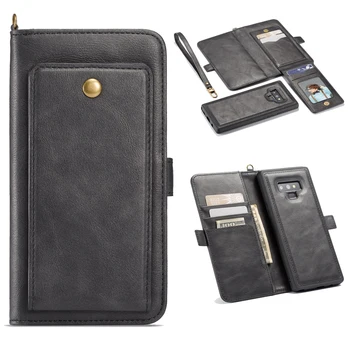 

Business Solid Color Leather Case for Samsung Note9 Case 2-in-1 Magnetic Flip Wallet CardSlots Cover Shockproof for SamsungS8 S9