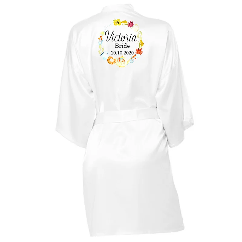 Атласный шелковый халат для подружек невесты Свадебный | Женская одежда