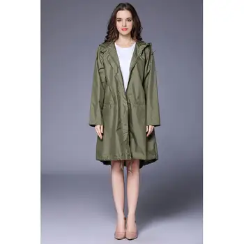 

New Adult Women Rain Coat with Pocket Waterproof Hiking Tour Raincoat Adult Poncho Capa De Chuva Black Rain Cape Cover Hooded