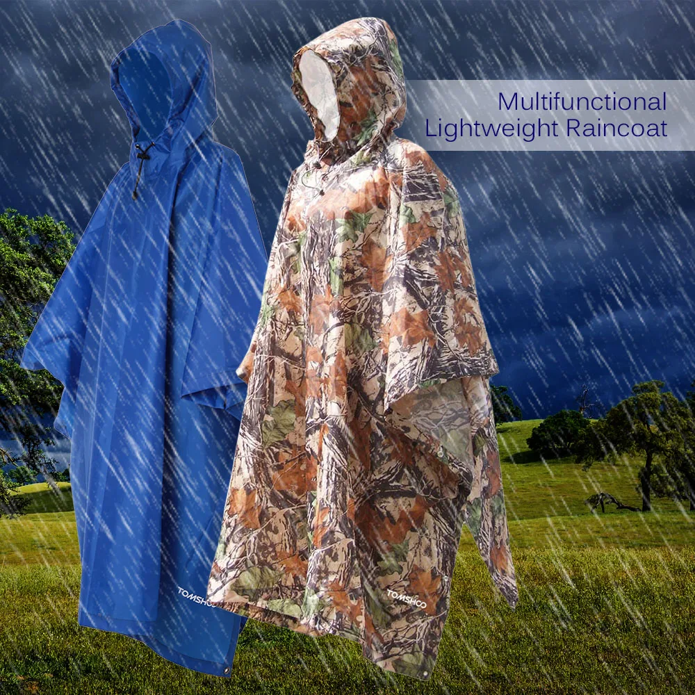 

Multi-functional Waterproof Raincoat with Hood Hiking Cycling Rain Cover Rainwear Military Rain Coat Outdoor Camping Tent Mat
