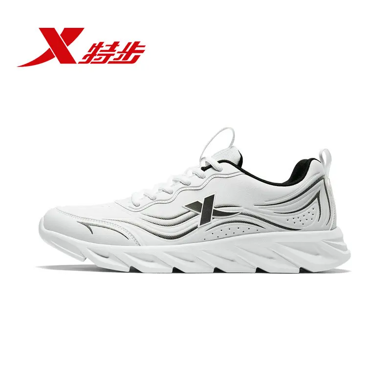 white black Xtep/мужские модные детские кроссовки; мужские кроссовки; сезон осень; Новинка; легкая обувь; дышащая обувь на толстой подошве; Мужская обувь; 881319119129 - Цвет: white black