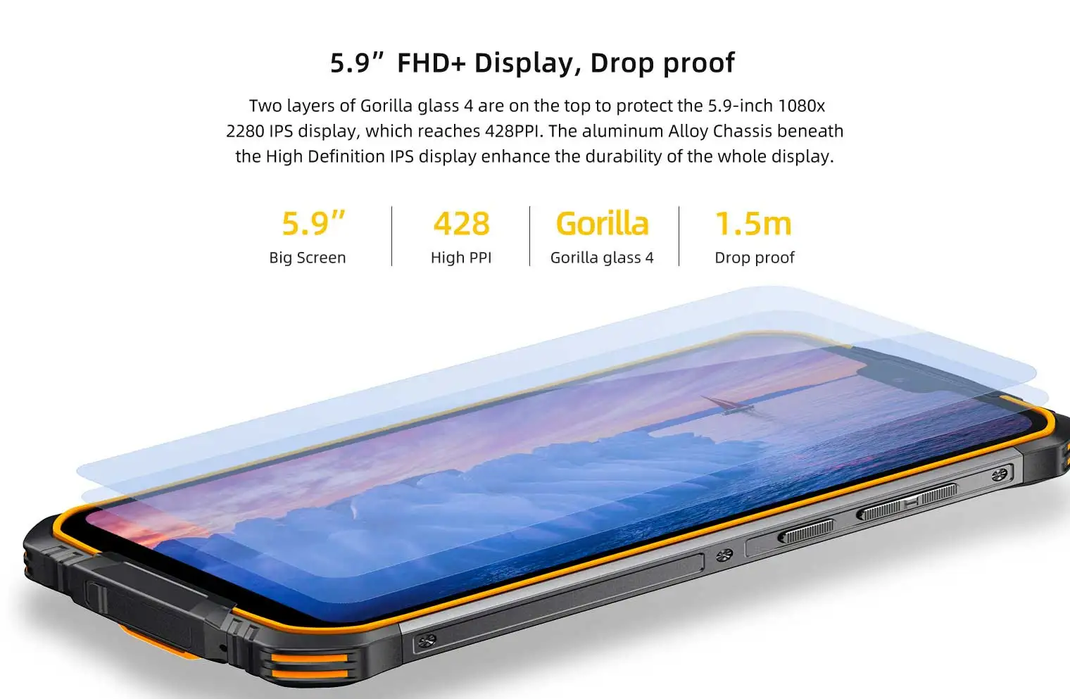DOOGEE S68 Pro IP68 Waterproof Rugged Phone 6GB 128GB Helio P70 21MP 3 Rear Camera 5.9'' FHD+ 6300mAh 12V/2A Charge Smartphone