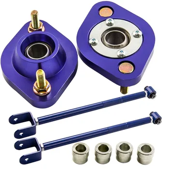 

For BMW E36 Z4 X3 Adjustable Rear Lower Camber Control Arms + Camber Plate Blue for 3Series E30 E36 E46 Z3 Blue Caster Top Mount