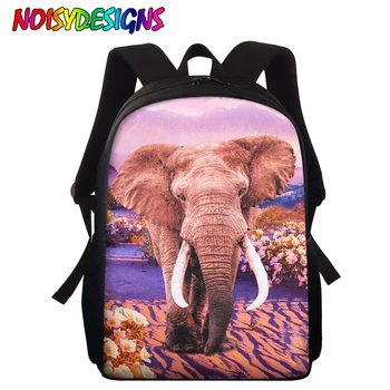 

NOISYDESIGNS Printing Elephant School Bag for Little Boys Girls Cute 15inch Children Bookbags Child Kids Book Bag Mochila