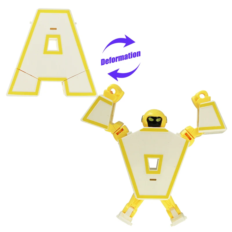 1 шт. DIY головоломка Робот-трансформер игрушка строительные головоломки русские буквы преобразования робот модель творческие собранные игрушки подарок для мальчиков - Цвет: 1
