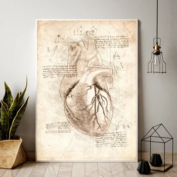 

Human Heart design drawings Canvas Art Poster Home Wall Decor (No Frame)