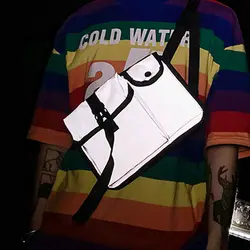 Новый Серебряный светоотражающий нагрудный мешок для мужчин и женщин функция три кармана дизайн талии нагрудная сумка Сумка унисекс