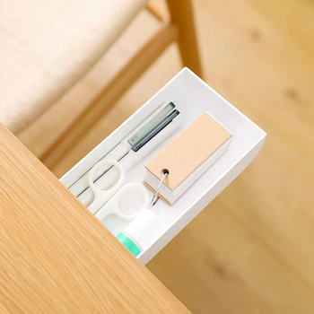 

Under Desk Storage Rack Adhesive Organizer Shelf Box for School Home Office Drawer Pencil Tray Self FAS6