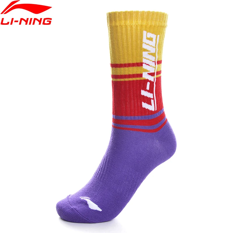Li-Ning мужские трендовые спортивные носки 24-26 см хлопок акрил полиэстер спандекс
