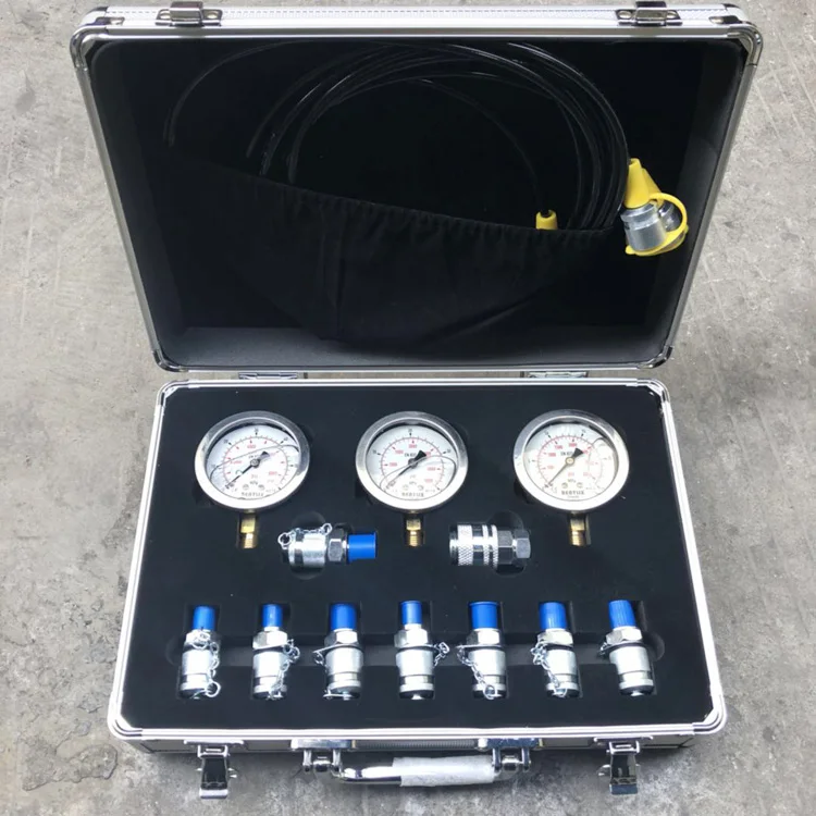 

Portable Pressure Gauge Table Test Hydraulic Pump Measurement Combination Excavator Pressure Gauge Accessories