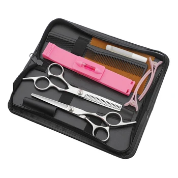 

9Pcs Hair Cutting Scissors Thinning Shears Hairdressing Scissors Kit Professional Hair Cutting Shears kit Barber Salon Home