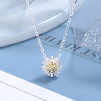 

Wholeale Real S925 Material Fashion Jewelry Necklace Pendant Bracelet Set Fashion Accessories Jewel Bracelets Chrysanthemum