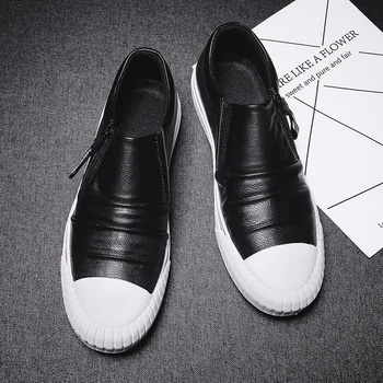 

SOLI2 Casual Adult Shoe Designer Leather Man Leather Sneakers Men Shoes Zipper For WMen S2701-2710