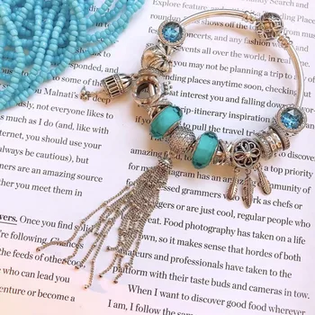 

High quality 1:1 100% 925 pure silver green granules retro flower Crown Crown Crown Crown bracelet free shipping