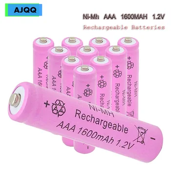 

Cheap AJQQ Bateria nimh aaa 1.2v Pink 1600Mah батарейки аккумуляторные aaa For Alarm Clock Toy Mouse аккумулятор ааа