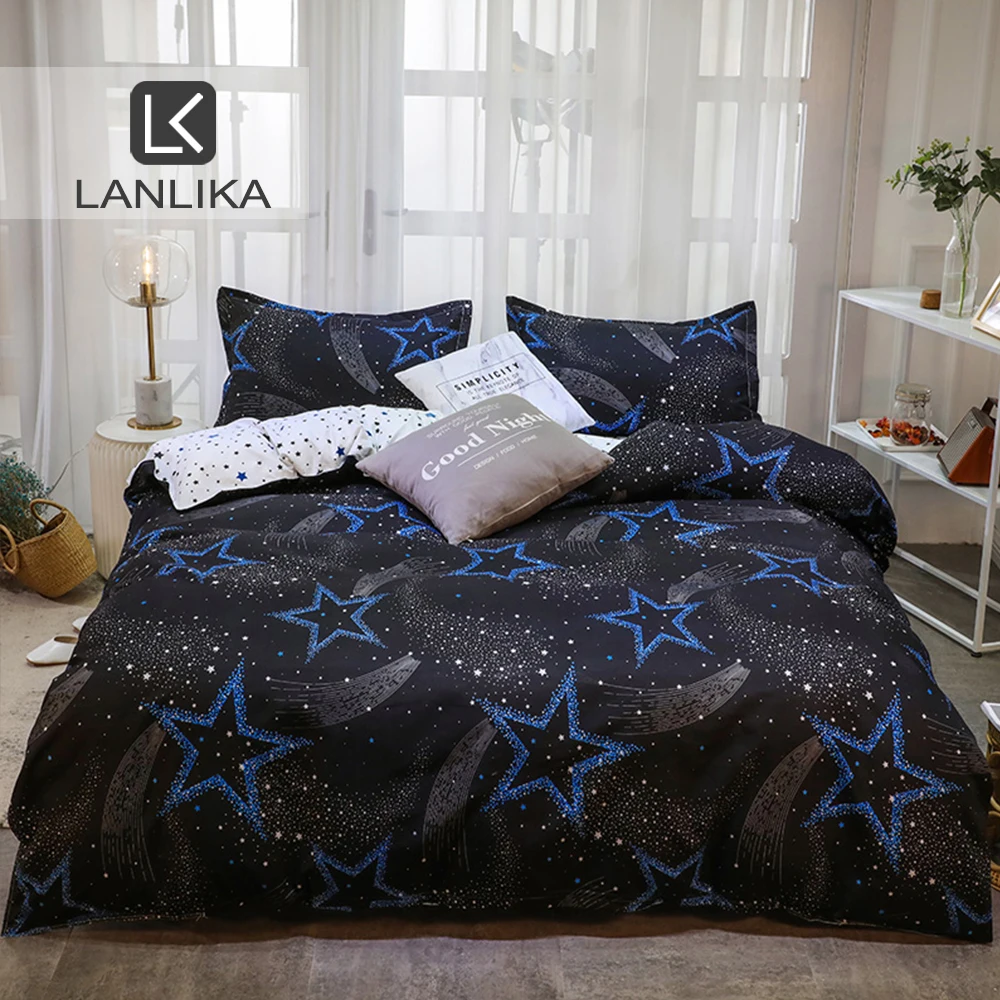 Lanlika постельное белье со звездами набор пододеяльников двойной односпальный