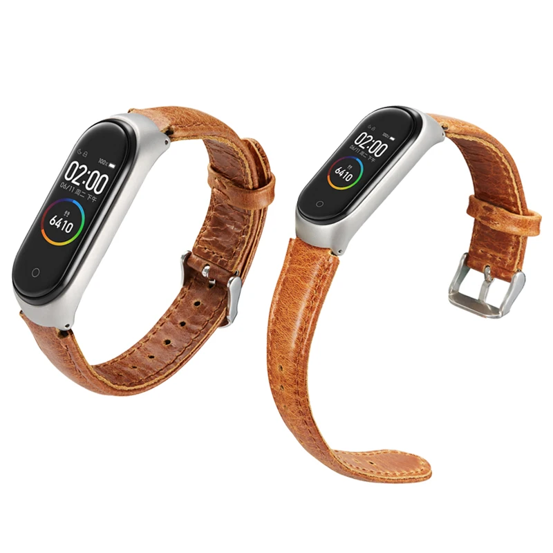 Кожаный ремешок для Mi Band аксессуары браслет Xiaomi 4 3 Ventage из натуральной кожи