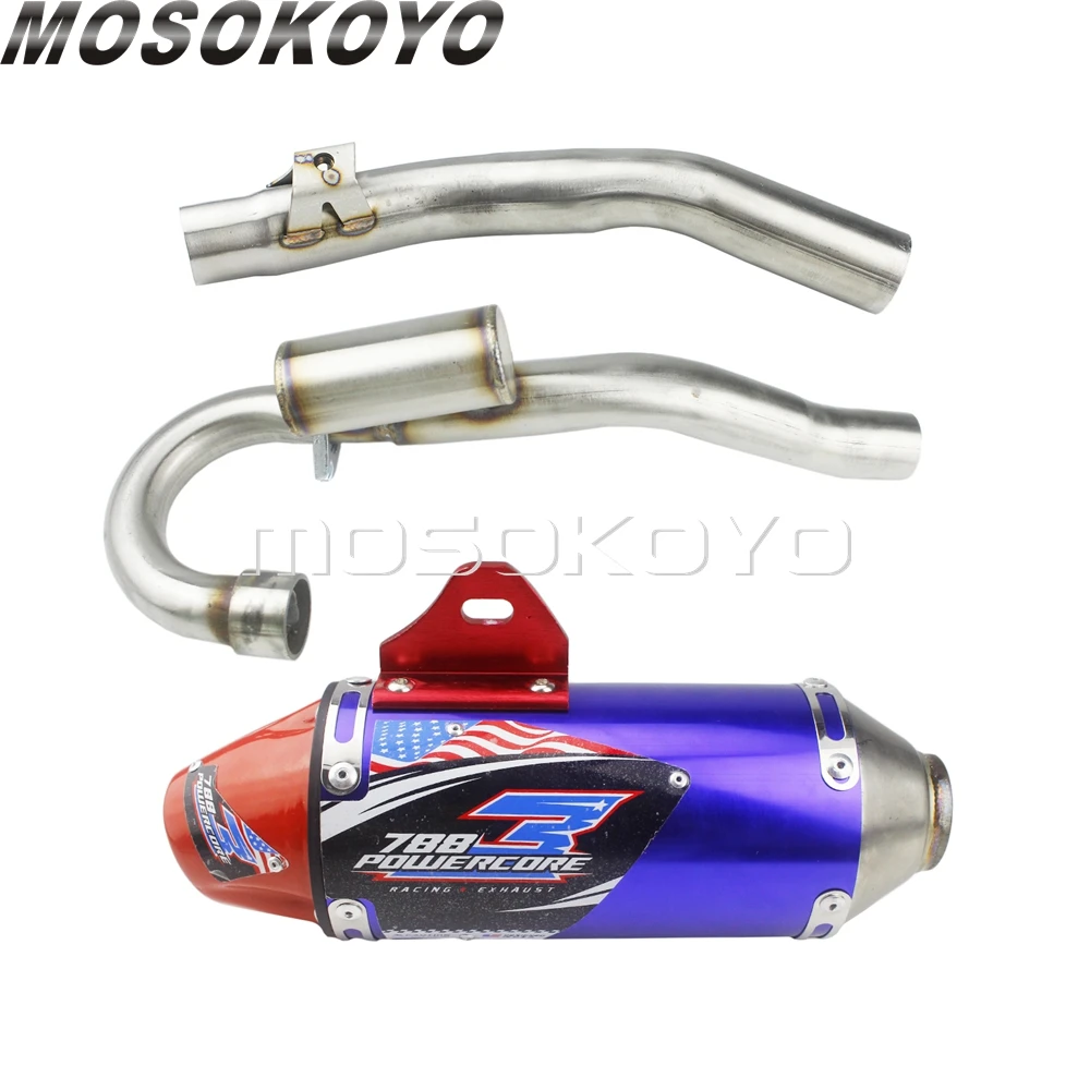 304 нержавеющая сталь гоночный MX Enduro мотокросс Полный глушитель выхлопной трубы системы для Honda CRF150F CRF230F CRF 150/230 F