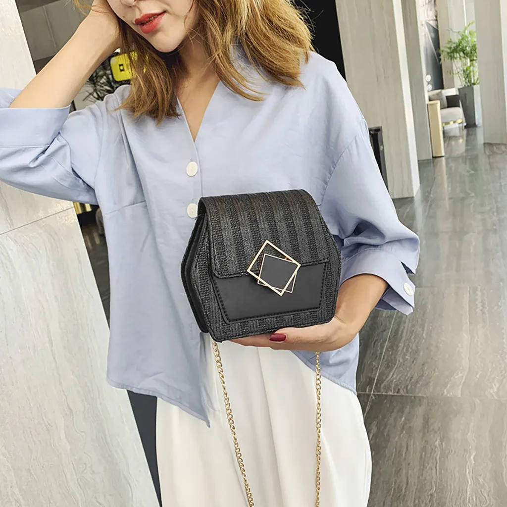 

Hasp Metal decoration shoulder bag woman Flap Chain Lock Casual bags for women crossbody handbags luxury designer bolsas #BZP