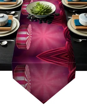 

Circus Stage Spotlight Pink Acrobatics Table Runner Table Flag Home Party Decorative Tablecloth Table Runners