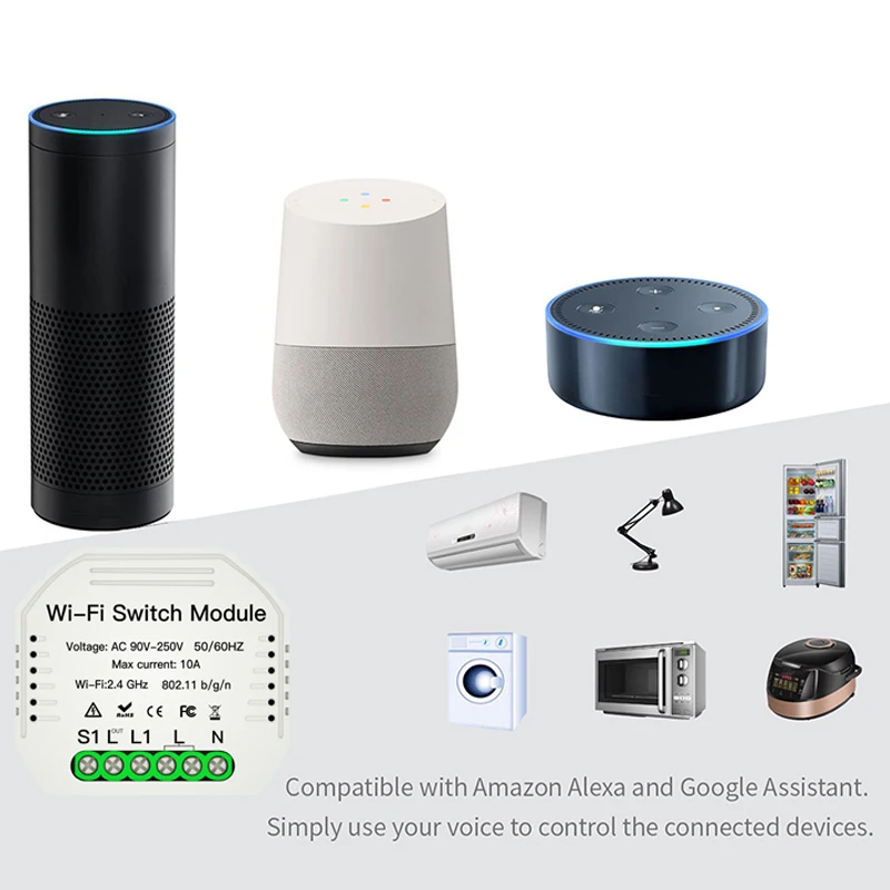 Wifi умный светильник-переключатель Diy выключатель модуль Smart Life/приложение Tuya дистанционное управление, работает с Alexa Echo Google Home 1/2 способ