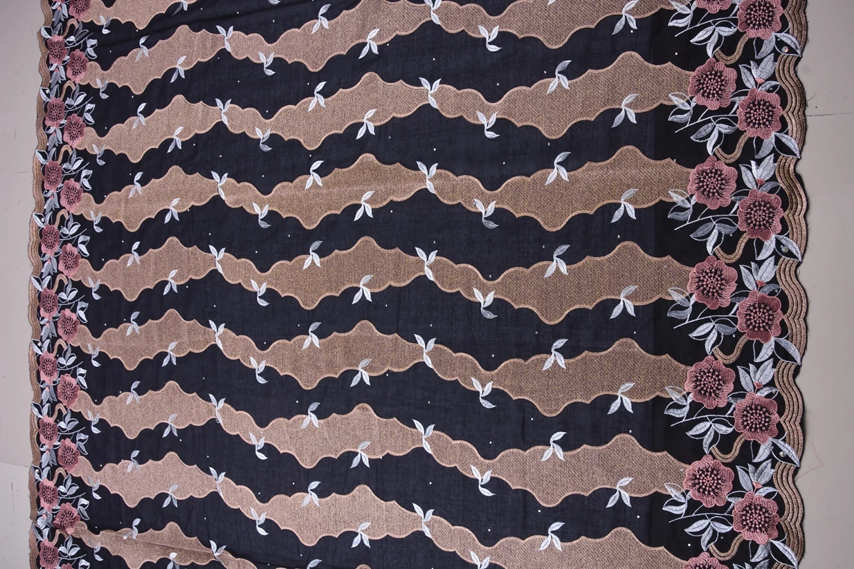 Новейший дизайн Африканское сухое кружево ткани высокого качества хлопчатобумажная кружевная ткань с камнями швейцарская вуаль кружева в швейцарском стиле 5 ярдов 1692