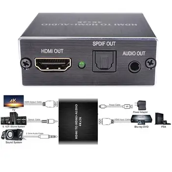 

HDMI to HDMI Audio Extractor SPDIF Optical Toslink Audio Extractor Converter HDMI Audio Splitter 3.5 Jack Adapter Switch