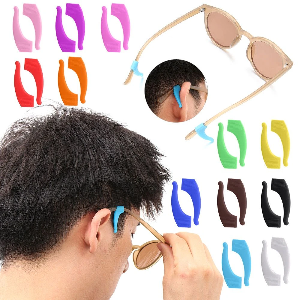 Ganchos de silicona antideslizantes para ganchos suaves para las orejas, para deportes, puntas de para gafas de soporte para lentes, pares| | - AliExpress