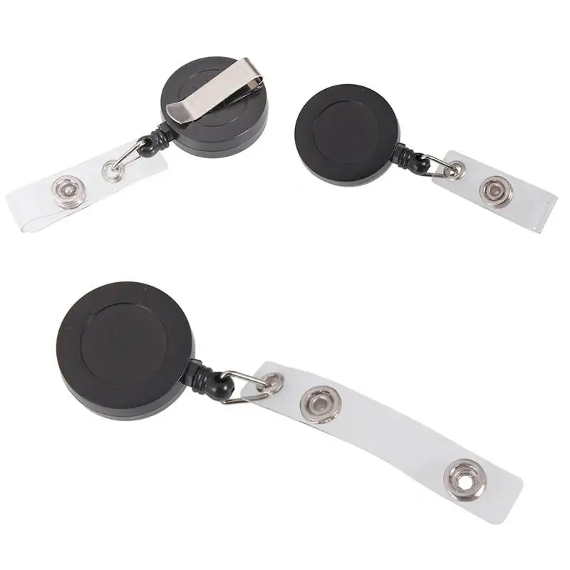 

Black [Concave Retractable Easy Pull Buckle] Round Manufacturer Card Reporter Pull Easy Badge ID Button LOGO G4Y6