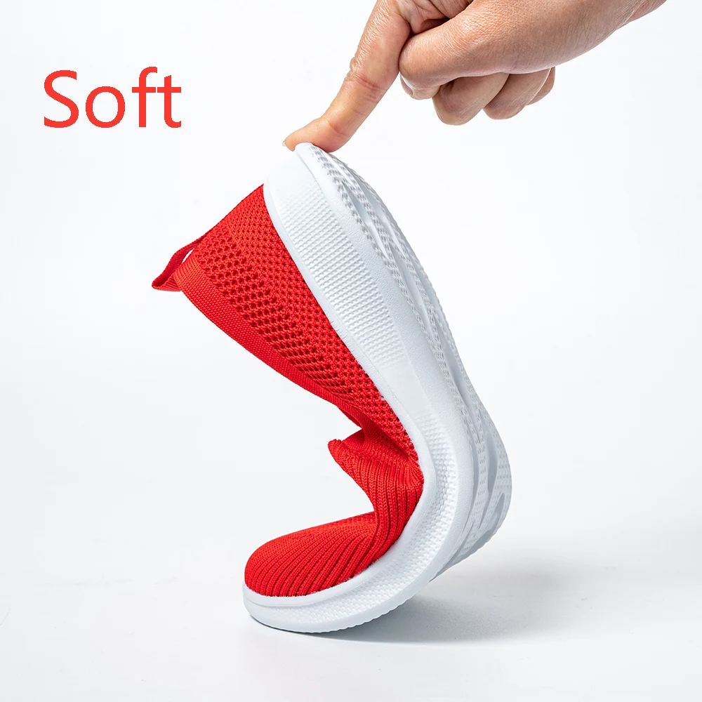 Summer Women's Knitted Sock Sneakers Slip On Shoes Lightweight Flats Women Sports Plus Size Loafers Plus Size women shoes,women sneakers