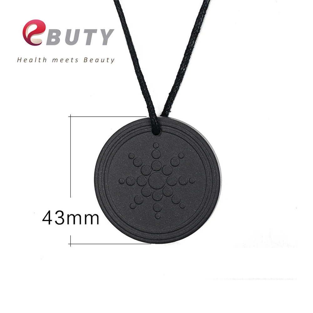 EBUTY Cheapest 6000cc Pendants Volcanic Stone Health Jewelry Round Gold EMF Protection Phone Sticker Gift images - 6
