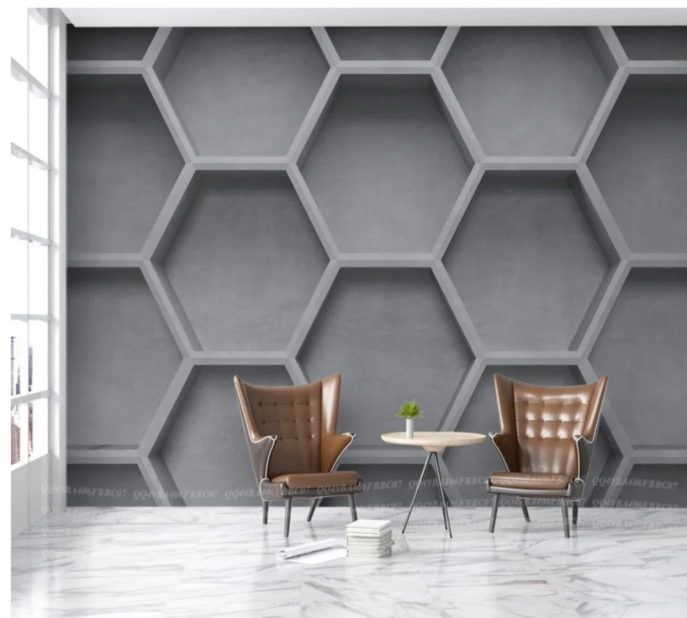 

Drop Shipping 3D Abstract Geometrical Home Wall Gray Nordic Wallpaper Custom Mural Study Room Decorative Modern Wallpaper