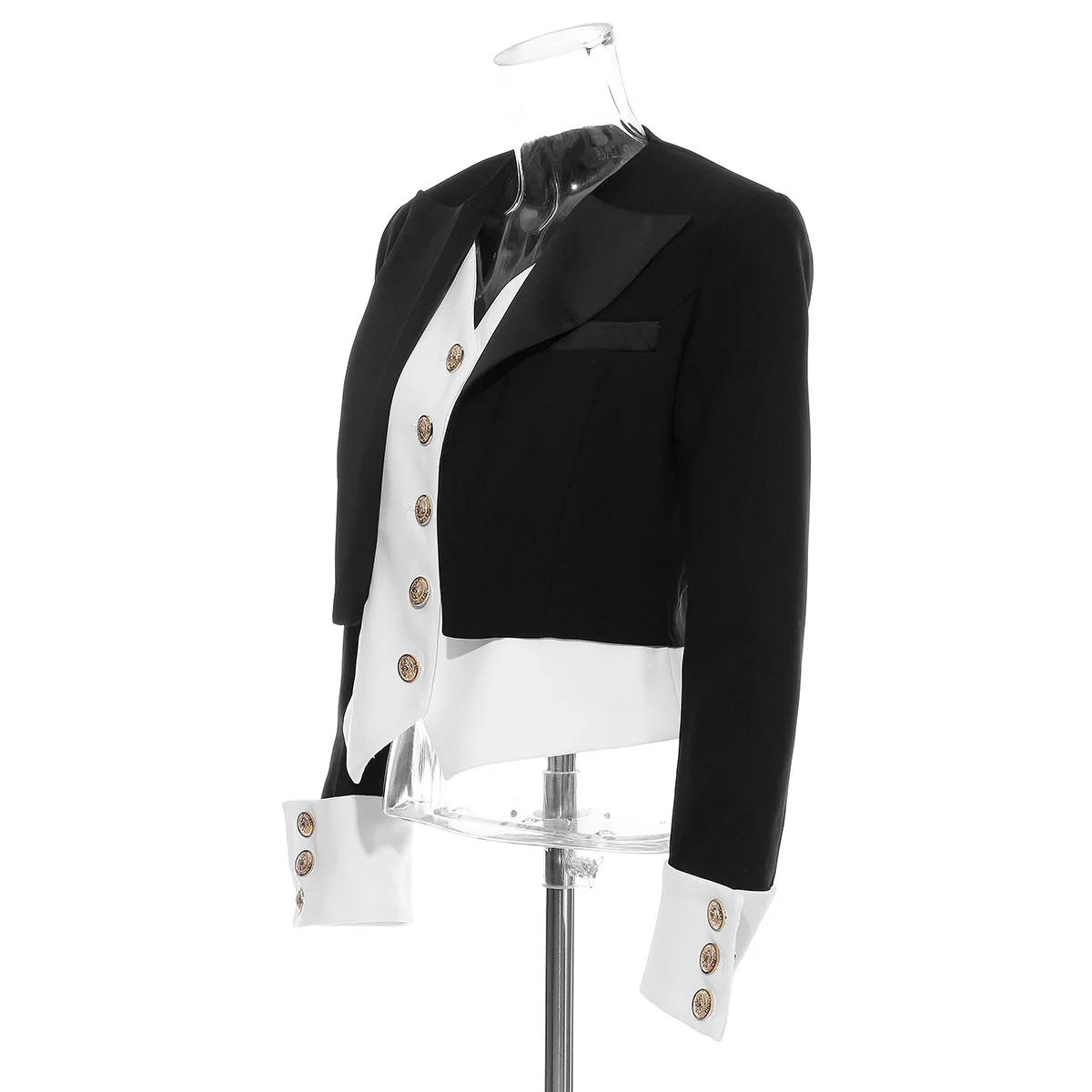 

19A/W New Style Fashion Joint Mock Two-Piece Sense of Design Non-mainstream Slim Fit Short Coat Suit Women's 1208